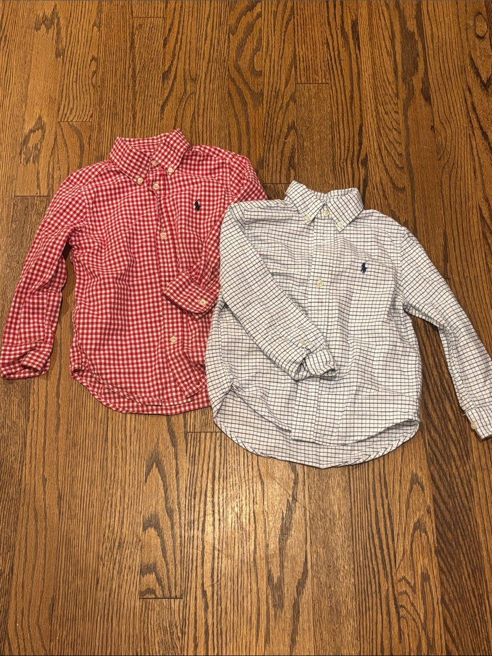 Polo by Ralph Lauren Red Gingham & White Plaid Button-Down Shirts - Kids